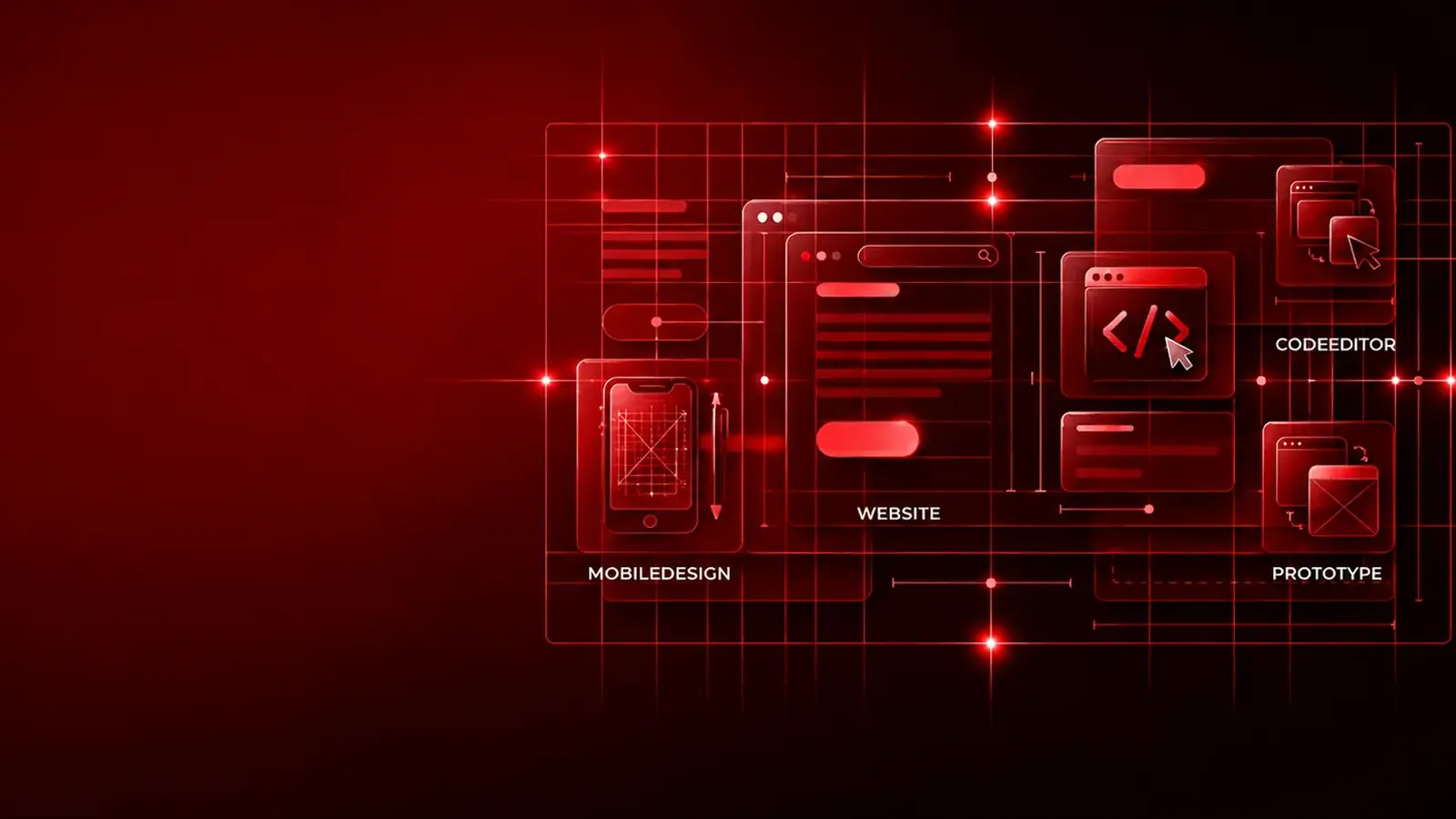 Illustration of interface components and screens